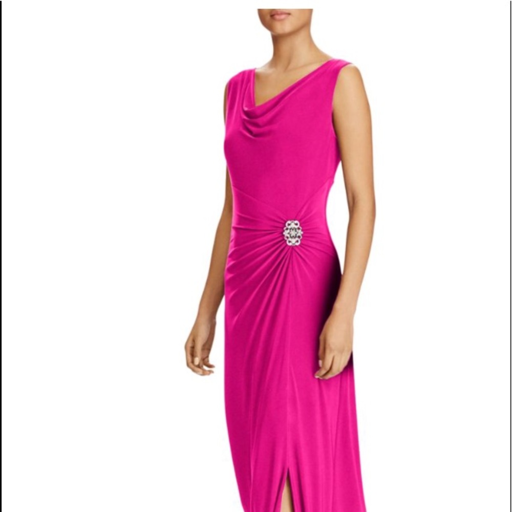 Lauren Ralph Lauren Draped Jersey Gown